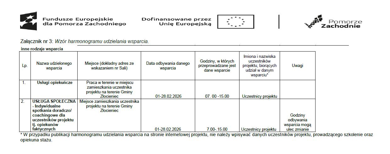 wzor harmonogramu luty